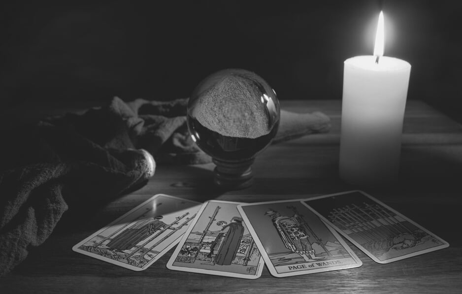 Fortune Telling on a Wooden Table